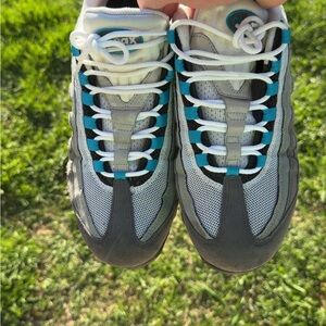 Nike Gray, White & Teal Air Max 95 Sneakers